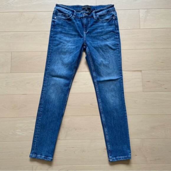 Guess Power curvy skinny blue jeans mid rise waist straight leg silver logo 27 - Picture 10 of 10